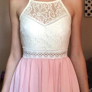 Lace top formal dress